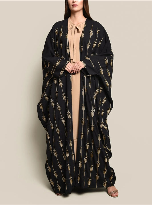 Crepe linen abaya