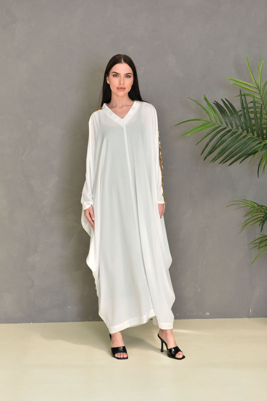 Embroidered kaftan dress