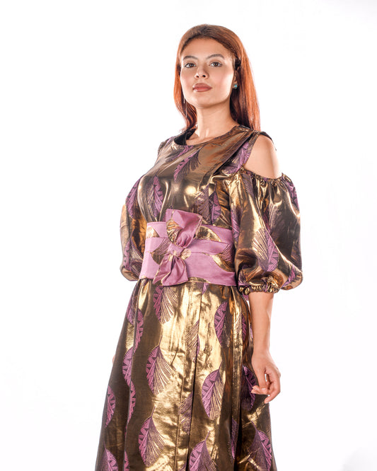 Metalic bronze -purple kaftan