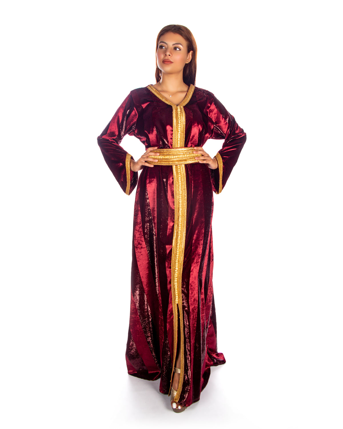 Burgandi morrocan kaftan