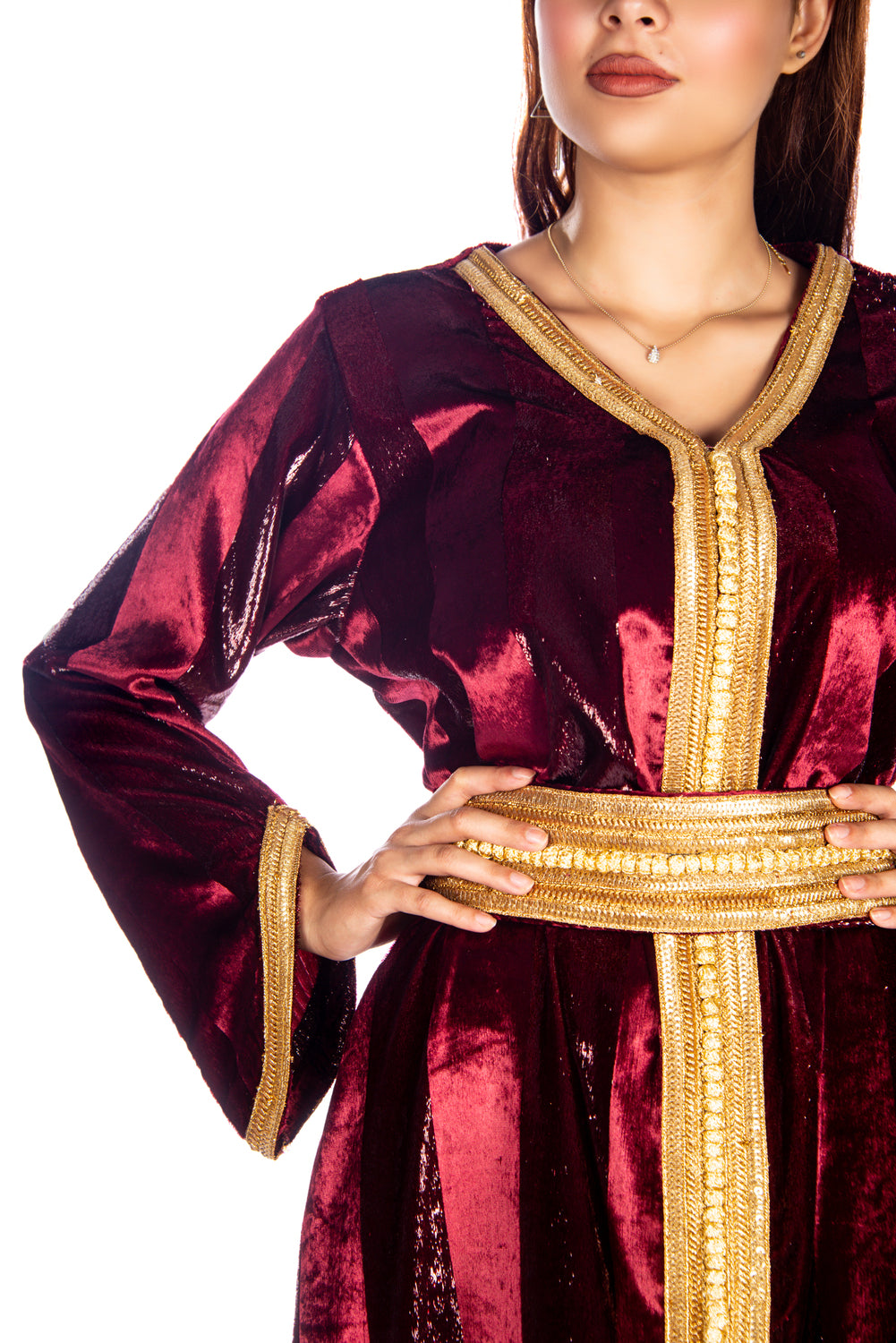 Burgandi morrocan kaftan