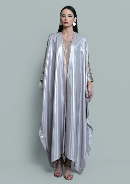 Satin Abaya with Golden dress