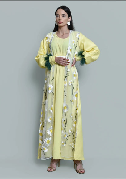 Organza embroidered kaftan