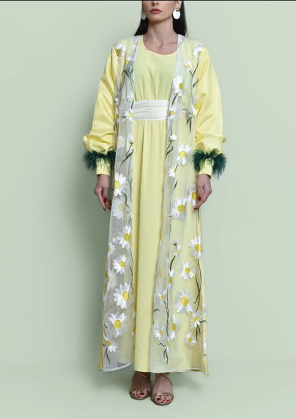 Organza embroidered kaftan