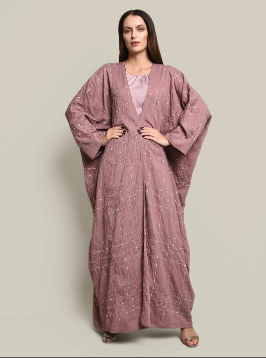 Crepe linen abaya